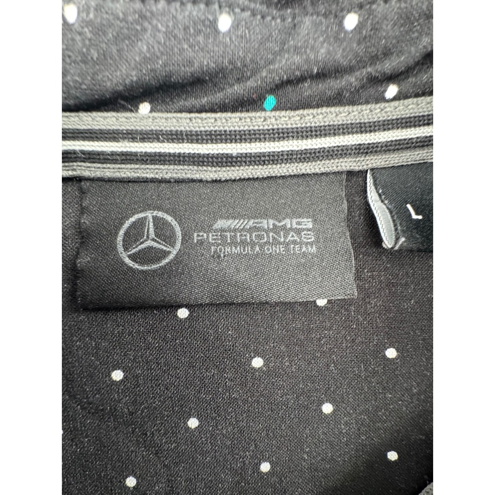 Mercedes AMG Petronas F1 Shirt L Black Polka Dot S Sleeve Racing Motorsport Gear - Picture 2 of 16